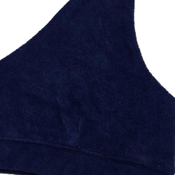 OFFLINE BY AERIE RECHARGE LEAST SUPPORT NWT $25 NAVY BLUE TERRY CLOTH BRA MEDIUM - Picture 4 of 10
